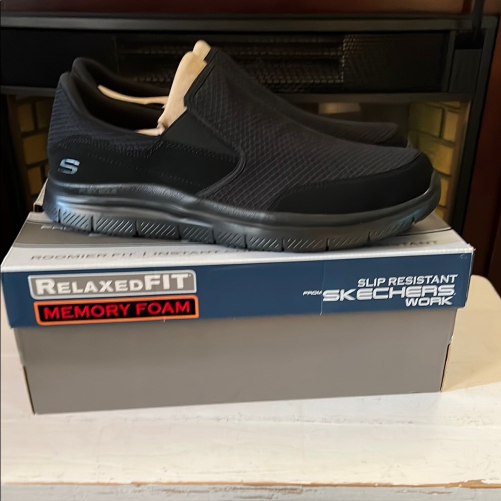 Skechers Black Slip-Ons with Soft Upper and Comfortable Design